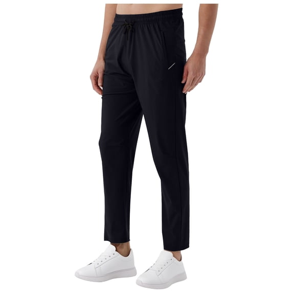 Mlzmgr Joggers for Men Full Length Spandex Stretchy Elastic Waist Slim Fitted Casual Pants Activewear