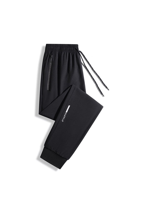 Joggers for Men with Zipper Pockets Drawstring Straight Leg Comfy Pants Running Gym Workout Trousers