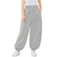 thumbnail image 1 of Mlzmgr Joggers for Teen Girls Loose Wide Leg Elastic Waisted Pants with Pockets Active Running Workout Trousers for Kids, 1 of 6