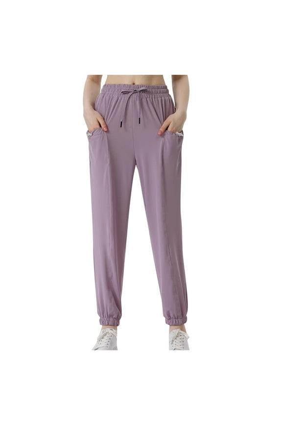 Joggers for Women Spandex Drawstring Regular Fitted Breathable Casual Running Pants with Pockets