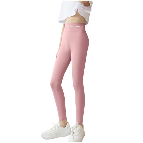 Mlzmgr Leggings for Girls Full Length Spandex Elastic Waist Stretchy Slim Fitted Yoga Base Pants 3-15 Years