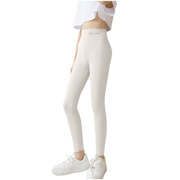 Mlzmgr Leggings for Girls Full Length Spandex Elastic Waist Stretchy Slim Fitted Yoga Base Pants 3-15 Years