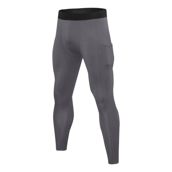 Mlzmgr Leggings for Men Fleece Warm Stretchy Elastic Waist Yoga Pants Thermal Underwear Workout Trousers with Pockets
