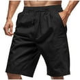 thumbnail image 1 of Mlzmgr Linen Shorts for Men with Pockets Drawstring Elastic Waist Straight Leg Mens Shorts Casual Beach Shorts, 1 of 8