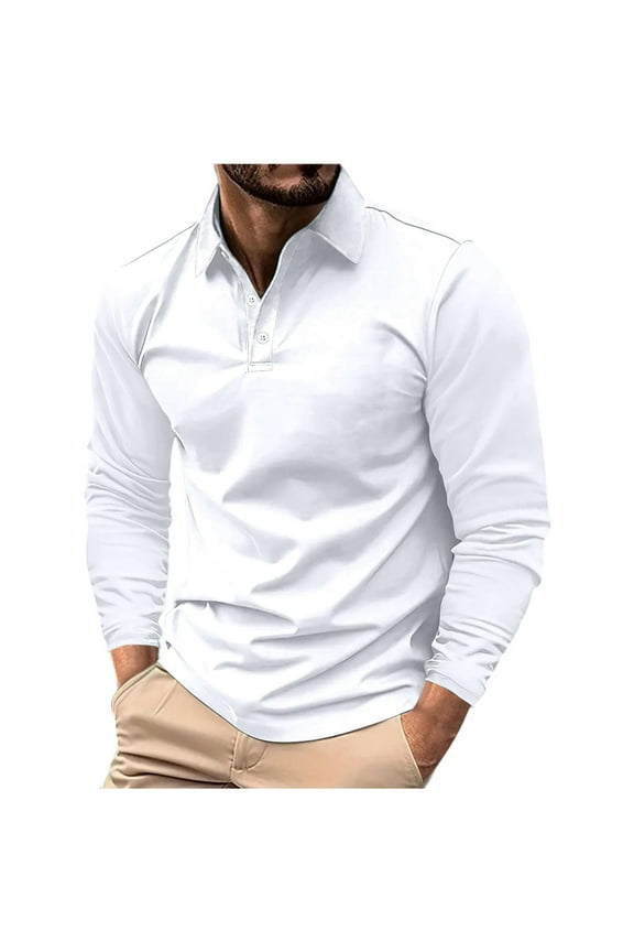 Long Sleeve Shirts for Men Stretchy Collared Neck Regular Fitted Business Casual Shirts S-3XL