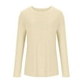 thumbnail image 1 of Mlzmgr Long Sleeve Shirts for Women Crwe Neck Cotton Breathable Womens Pullover Basic Shirts Solid Color, 1 of 7
