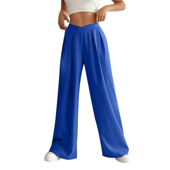 Mlzmgr Loose Fiited Wied Leg Pants for Women Gym Yoga Workout Casual Pants Elastic High Waisted Sports Lounge Trousers