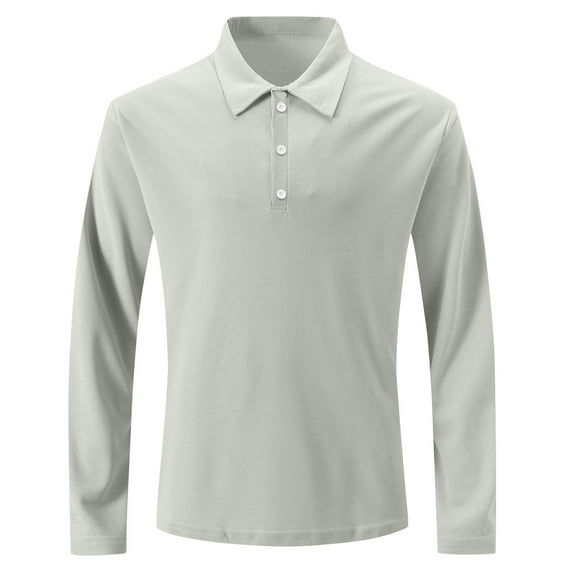 Mlzmgr Men's Golf Shirts Long Sleeve 1/4 Button Business Casual Daily Work Shirts Solid Color S-3XL