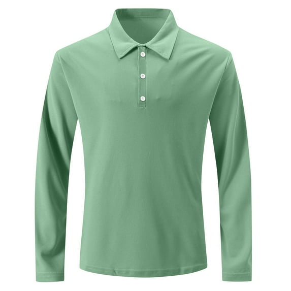 Mlzmgr Men's Golf Shirts Long Sleeve 1/4 Button Business Casual Daily Work Shirts Solid Color S-3XL