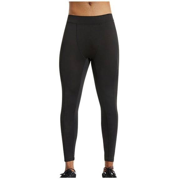 Mlzmgr Men's Leggings Elastic Waist Spandex Stretchy Yoga Pants for Men Sports Workout Bottom Slim Fitted