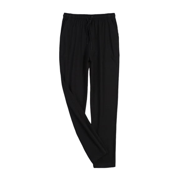 Mlzmgr Men's Pants Homewear Cotton Soft Comfy Breathable Elastic Waist Pajama Pants Sleep Wear Lounge Trousers