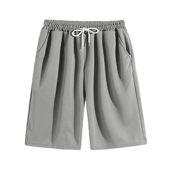 Mlzmgr Men's Short Drawstring Elastic Waist Loose Comfy Short Pants with Pockets Casual Homewear Shorts