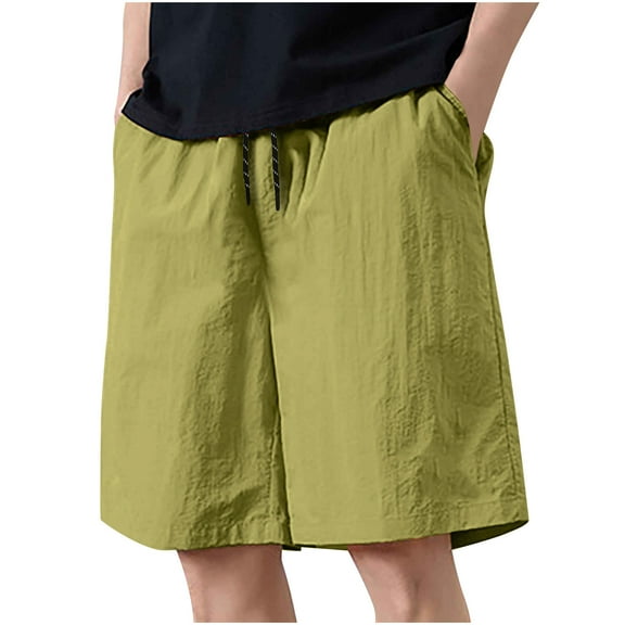 Mlzmgr Men's Shorts with Pockets Straight Leg Drawstring Shorts Daily Wear Outdoor Shorts for Men