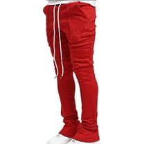 Mlzmgr Men's Sweatpants Drawstring Elastic Waisted Casual Workout Pants Loose Fitted Trousers for Men Solid Color