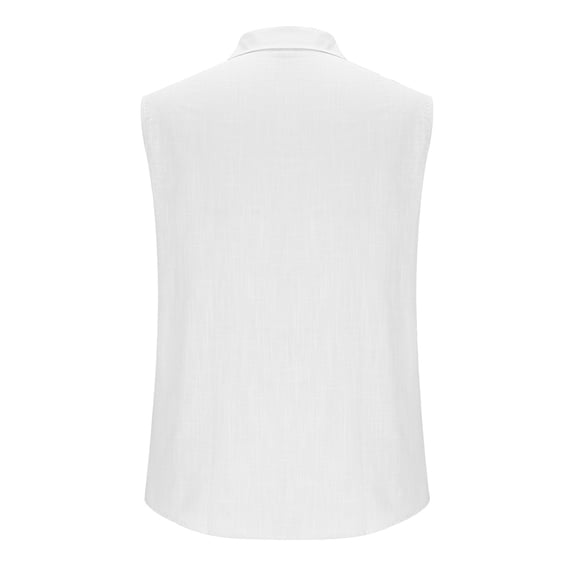 Mlzmgr Men's Tank Tops S-3XL Sleeveless Button down Tops with Pockets Summer Vacation Casual Tanks for Men