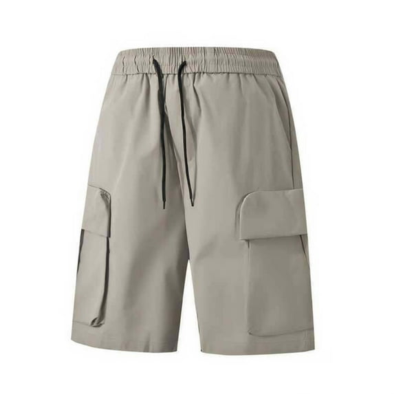 Mlzmgr Mens 5 Inch Cargo Shorts Plus Size M-5XL Drawstring Elastic Waist Loose Short Pants Summer Outdoor Camping Shorts