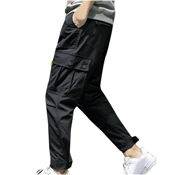 Mlzmgr Mens Cargo Pants Plus Size Baggy Lightweight Pants Casual Active Outdoor Summer Solid Color