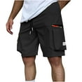 thumbnail image 1 of Mlzmgr Mens Cargo Shorts 7" Inseam Elastic Waist Shorts with Multi Pockets Outdoor Camping Fishing Shorts, 1 of 5