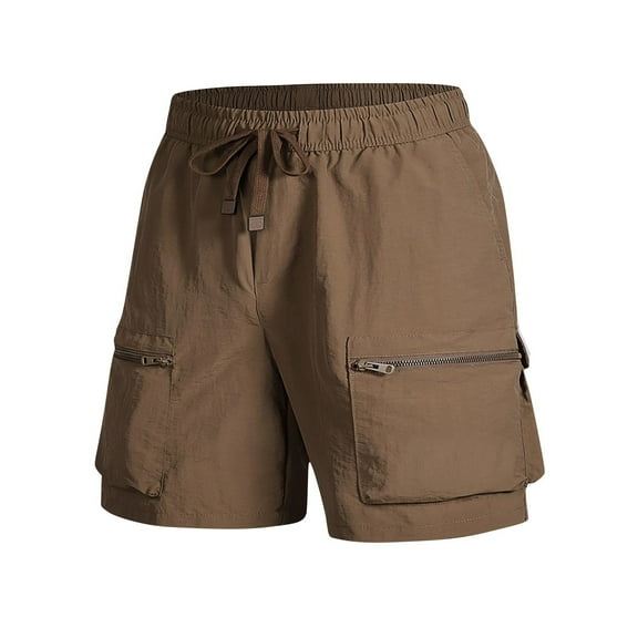 Mlzmgr Mens Cargo Shorts with Multi Pockets Drawstring Elastic Waist 5 Inch Short Pants Summer Hiking Shorts