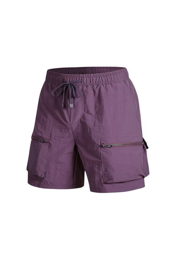 Mens Cargo Shorts with Multi Pockets Drawstring Elastic Waist 5 Inch Short Pants Summer Hiking Shorts