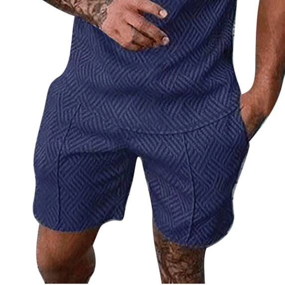 Mlzmgr Mens Casual Sports Shorts Elastic Waist Knee Length Solid Color Shorts with Pockets Regular Basic Shorts Summer Fashion