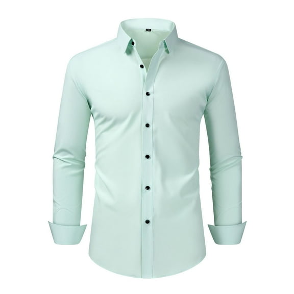 Mlzmgr Mens Dress Shirts Button down Long Sleeve Slim Fitted S-3LX Shirts Businees Casual Shirts for Men