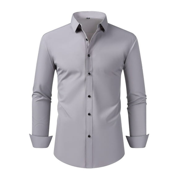 Mlzmgr Mens Dress Shirts Button down Long Sleeve Slim Fitted S-3LX Shirts Businees Casual Shirts for Men