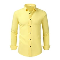 Mlzmgr Mens Dress Shirts Button down Long Sleeve Slim Fitted S-3LX Shirts Businees Casual Shirts for Men