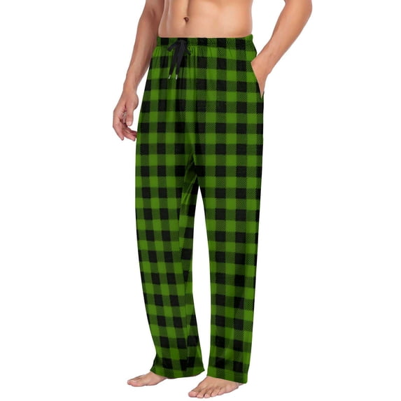 Mlzmgr Mens Flannel Pajama Pants Soft Plaid Lounge Sleep Bottoms with Pockets and Drawstring