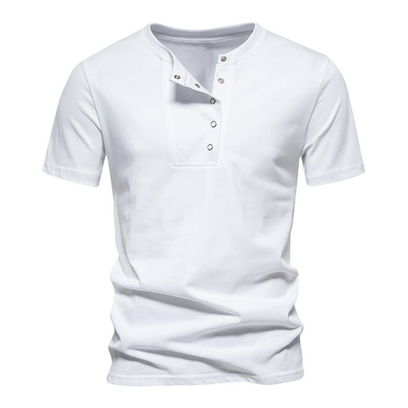 Mlzmgr Mens Plus Size Tops Notched V Neck Short Sleeve Solid Color Casual Comfy Tee Tops Summer Fashion