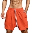 thumbnail image 1 of Mlzmgr Mens Running Workout Shorts Loose Fitted 5 Inch Inseam Elastic Waist Casual Shorts for Men Solid Color, 1 of 8