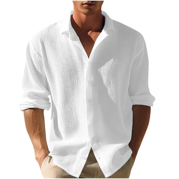 Mlzmgr Mens Shirts Long Sleeve Button down Tie Neck Shirts Loose Fitted Summer Casual Loungewear Shirts