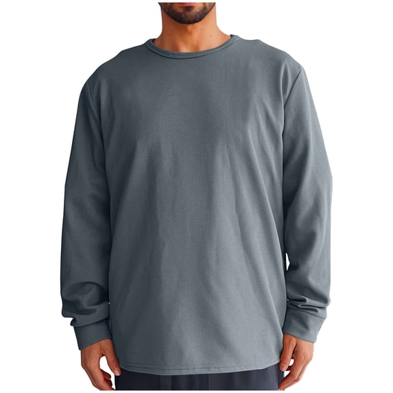 Mlzmgr Mens Shirts Pullover Long Sleeve Tops Crewneck Loose Fitted Workout Casual Daily Shirts for Men