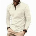 thumbnail image 1 of Mlzmgr Mens Shirts with Pocket 1/4 Zipper Long Sleeve Fitness Tops Business Casual Shirts for Men, 1 of 3