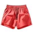 thumbnail image 1 of Mlzmgr Mens Shorts 5" Inseam with Zipper Pockets Drawstring Elastic Waist Solid Color Beach Sports Casual Shorts, 1 of 6