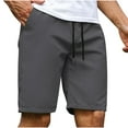 thumbnail image 1 of Mlzmgr Mens Shorts 9" Inseam Cotton Elastic Waisted Athletic Breathable Shorts Casual Beach Shorts for Men with Pockets, 1 of 6