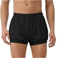 thumbnail image 1 of Mlzmgr Mens Shorts Cotton Breathable Elastic Waisted Underpants 5 Inch Inseam Soft Comfy Shorts Solid Color, 1 of 8