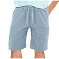 thumbnail image 1 of Mlzmgr Mens Shorts Drawstring Straight Leg Elastic Waist Shorts for Men 9" Inseam Solid Color Casual Shorts, 1 of 6