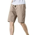 thumbnail image 1 of Mlzmgr Mens Shorts Elastic Waist 11 Inch Inseam Drawstring Straight Leg Shorts Summer Going out Daily Shorts, 1 of 8
