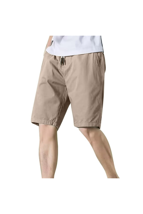 Mens Shorts Elastic Waist 11 Inch Inseam Drawstring Straight Leg Shorts Summer Going out Daily Shorts