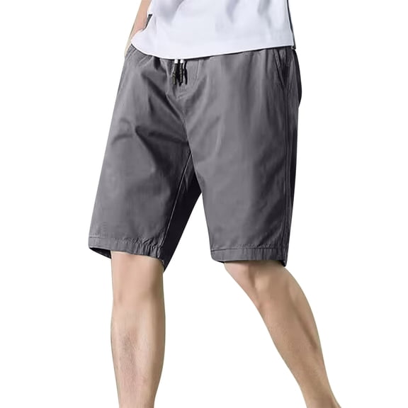 Mlzmgr Mens Shorts Elastic Waist 11 Inch Inseam Drawstring Straight Leg Shorts Summer Going out Daily Shorts