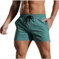 thumbnail image 1 of Mlzmgr Mens Shorts with Pockets 3 Inch Inseam Drawstring Elastic Waist Gym Workout Muscle Shorts for Men, 1 of 5