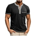 thumbnail image 1 of Mlzmgr Mens T Shirts V Neck Button up Short Sleeve Shirts with Pockets Breathable Casual Shirts, 1 of 6