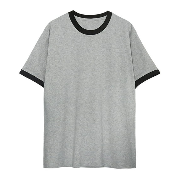 Mlzmgr Mens Tops Crewneck Short Sleeve Drop Shoulder Loose Comfy Block Color Casual Tops Summer Fashion