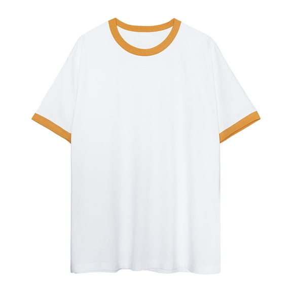 Mlzmgr Mens Tops Crewneck Short Sleeve Drop Shoulder Loose Comfy Block Color Casual Tops Summer Fashion