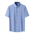 thumbnail image 1 of Mlzmgr Mens Tops Plus Size Button up Shirts Short Sleeve Formal Lightweight Comfy Casual Tops Tee, 1 of 8