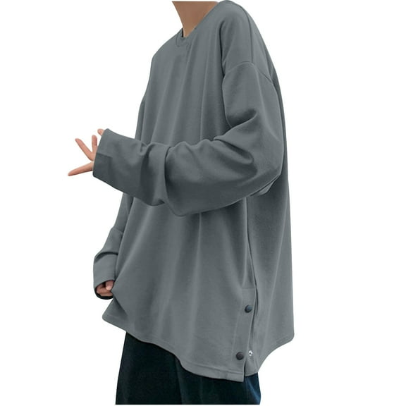 Mlzmgr Oversized Men's Sweatshirts Long Sleeve Crewneck Pullover Shirts Loose Baggy Casual Shirts for Men M-5XL