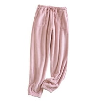 Mlzmgr Pajama Pants for Women Flannel Soft Elastic Waisted Fleece Warm Pants Home Wear Lounge Pajamas