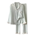 thumbnail image 1 of Mlzmgr Pajama Sets for Women Sleep Wear Cotton Long Sleeve Breathable Shirts Lightweigth Soft Pants Loungewear for Women, 1 of 3