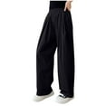 thumbnail image 1 of Mlzmgr Pants Girls Loose Baggy Wide Leg Elastic High Waisted Going out Casual Pants for Kids 4-14 Years, 1 of 7